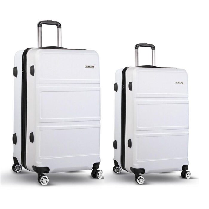 Wanderlite 20" 28" Luggage with TSA Lock Spinner Travel Suitcase Carry On Hard Shell Luggage Case White - Image 3