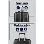 Wanderlite 3Set 20-24-28 Inch Luggage with TSA Lock Spinner Travel Suitcase Carry On Hard Shell Luggage Case Black - Image 4