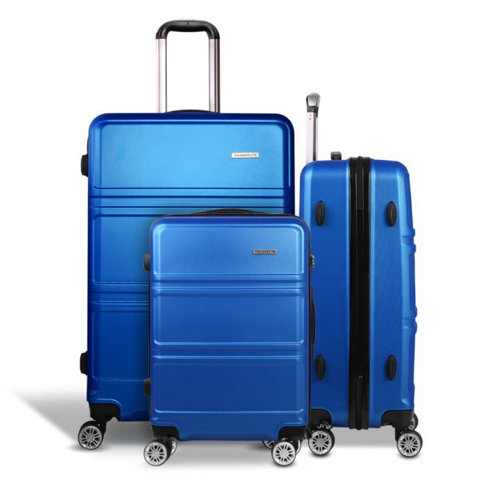 Wanderlite 20" 24" 28" Luggage with TSA Lock Spinner Travel Suitcase Carry On Hard Shell Luggage Case Blue - Image 3