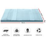 Giselle Bedding Memory Foam Mattress Topper 7-Zone 8cm Double - Image 2