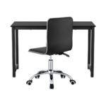 Artiss Computer Desk 120cm Executive Office Chairs Set PU Leather Low Back Black - Image 3