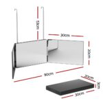 Embellir Trifold Mirror Makeup Portable with Height Adjustable 3 Way Telescoping Hook Hair Cutting Styling - Image 2