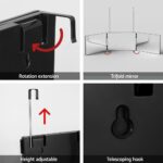 Embellir Trifold Mirror Makeup Portable with Height Adjustable 3 Way Telescoping Hook Hair Cutting Styling - Image 5