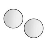 Embellir 2 Wall Mirror Makeup 60cm Home Decor Framed Mirrors Bathroom Round Black