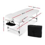 Zenses Massage Table 55cm Portable 2 Fold Aluminium Beauty Bed Black - Image 2