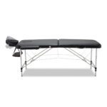 Zenses Massage Table 55cm Portable 2 Fold Aluminium Beauty Bed Black - Image 3