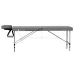 Zenses Massage Table 55cm Portable 2 Fold Aluminium Beauty Bed Grey - Image 3