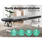 Zenses Massage Table 55cm Portable 2 Fold Aluminium Beauty Bed Grey - Image 4