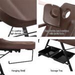 Zenses Massage Table Adjustable Salon Bed Chair 3-Fold Brown - Image 5