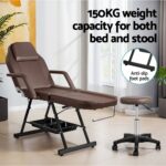Zenses Massage Table Adjustable Salon Bed Chair 3-Fold Brown - Image 6