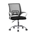 Oikiture Mesh Office Chair Foam Seat White&Black
