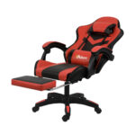 Oikiture Racing Gaming Chair 7 RGB LED 8 Points Massage Black&Red - Image 3