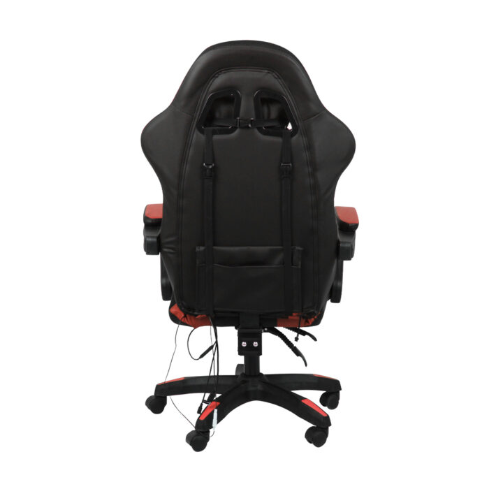 Oikiture Racing Gaming Chair 7 RGB LED 8 Points Massage Black&Red - Image 5