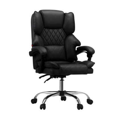 Oikiture Massage Office Chair PU Leather Black