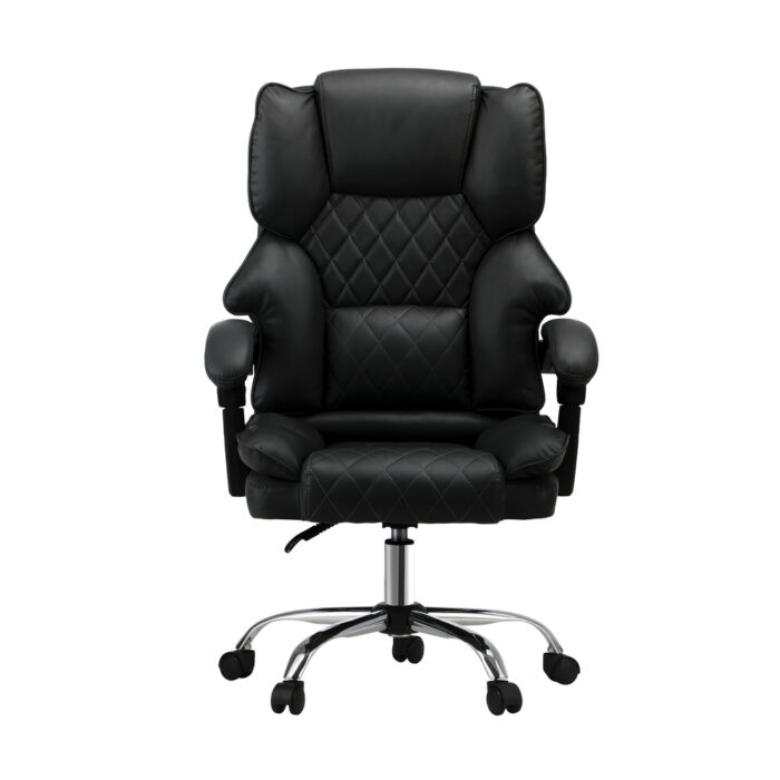 Oikiture Massage Office Chair PU Leather Black - Image 7