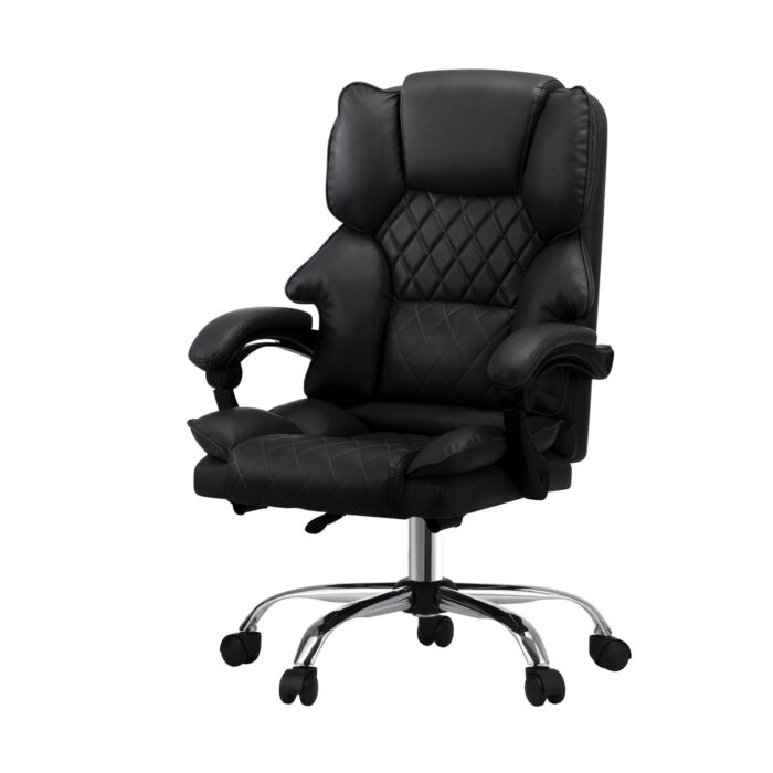 Oikiture Massage Office Chair PU Leather Black - Image 6