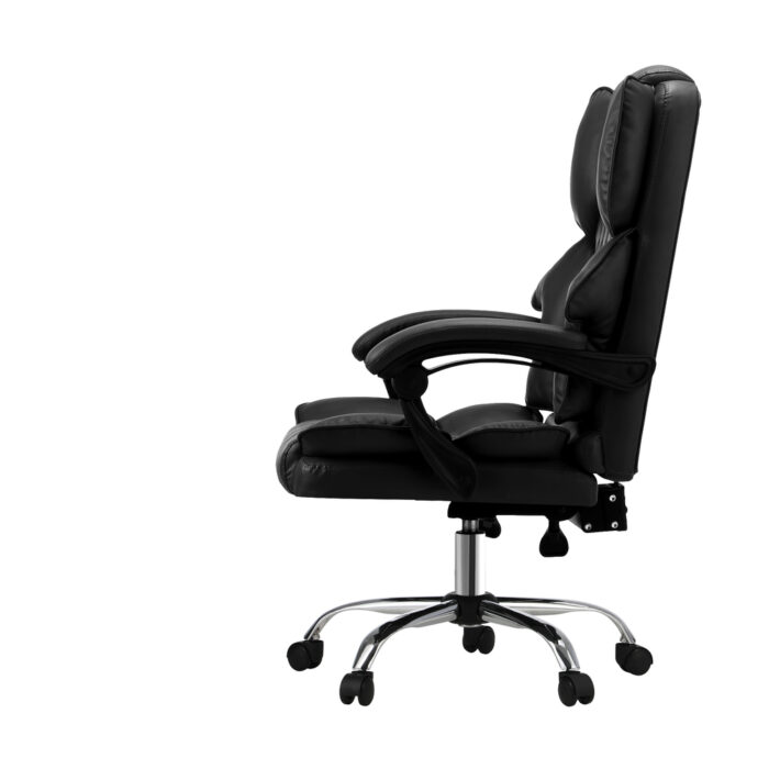 Oikiture Massage Office Chair PU Leather Black - Image 2