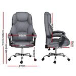 Artiss Executive Office Chair Recliner Grey - Image 3