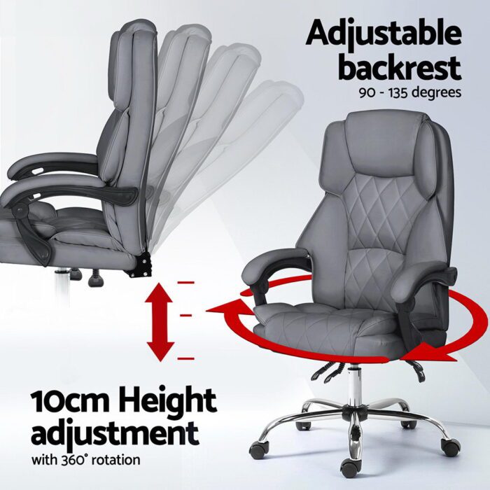 Artiss Executive Office Chair Recliner Grey - Image 6