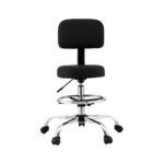 Artiss Office Chair Drafting Computer Standing Desk Chairs Ergonomic PU Black - Image 3