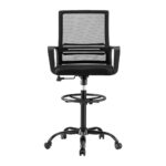 Artiss Office Chair Drafting Chairs Stool Computer Desk Studios Mesh Black - Image 3