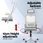 Artiss Ergonomic Office Chair Computer Desk Chairs Headrest Adjustable Grey - Image 4