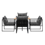 Livsip 5PCS Outdoor Dining Set Garden Table Chairs with Cushions - Image 4