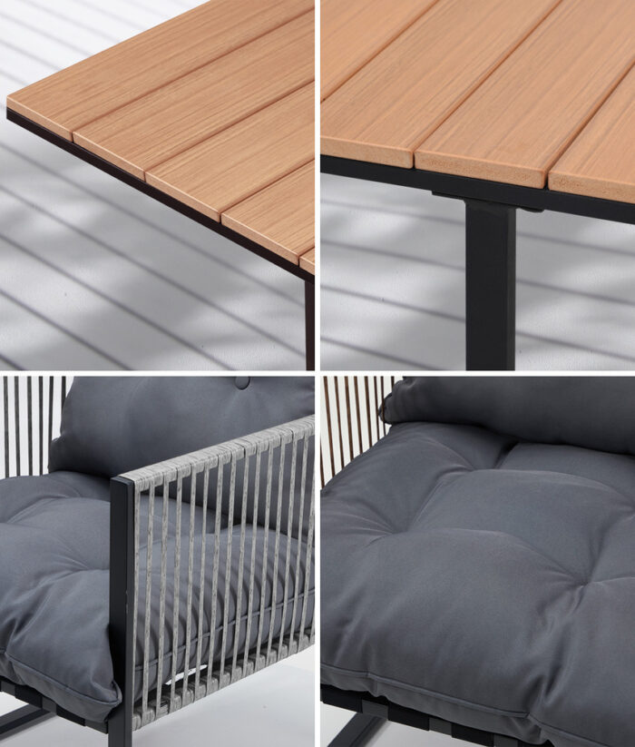 Livsip 5PCS Outdoor Dining Set Garden Table Chairs with Cushions - Image 2