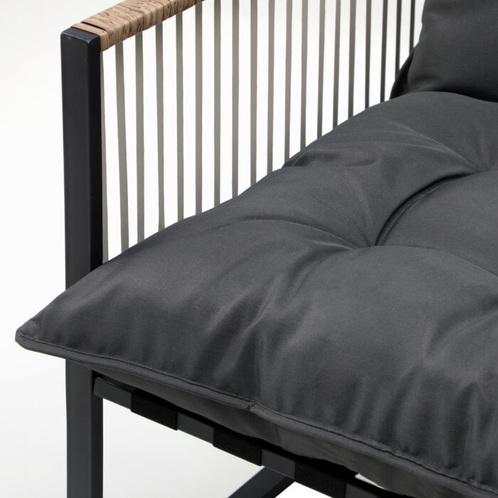 Livsip Outdoor Dining Set Black Table 4 Seater - Image 8