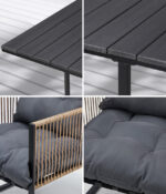 Livsip Outdoor Dining Set Black Table 4 Seater - Image 6