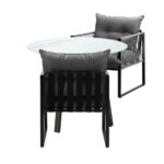 Livsip 3PCS Outdoor Dining Set Round Table PE Wicker Chairs - Image 6