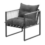 Livsip 3PCS Outdoor Dining Set Round Table PE Wicker Chairs - Image 4