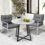 Livsip Outdoor Dining Set 2 Seater Marble Table - Image 7