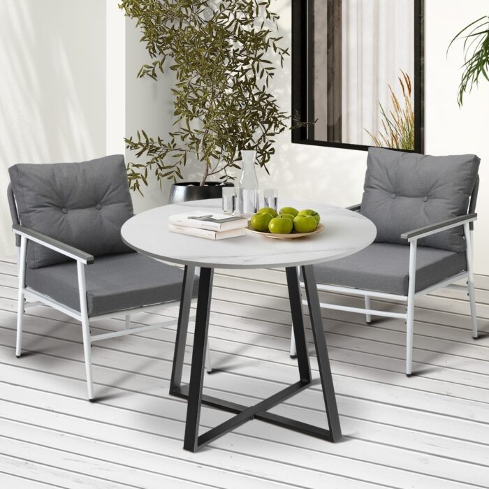 Livsip Outdoor Dining Set 2 Seater Marble Table - Image 7