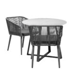 Livsip 3x Outdoor Dining Set Sintered Stone Table Bistro Set - Image 2