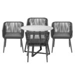 Livsip 5x Outdoor Dining Set Sintered Stone Table Bistro Set - Image 3