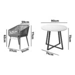 Livsip 5x Outdoor Dining Set Sintered Stone Table Bistro Set - Image 6