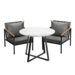 Livsip 3PCS Outdoor Dining Set Table&Sofa Chairs