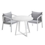 Livsip Outdoor Dining Set Bistro Setting 3PCS White