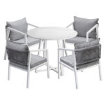 Livsip Outdoor Dining Set Bistro Setting 5PCS White