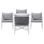 Livsip Outdoor Dining Set Bistro Setting 5PCS White - Image 3