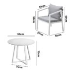 Livsip Outdoor Dining Set Bistro Setting 5PCS White - Image 6