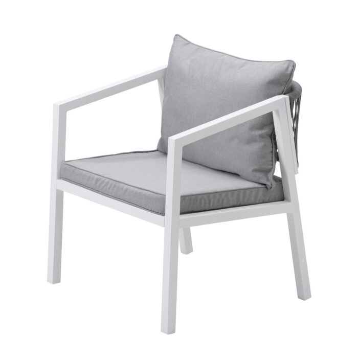 Livsip Outdoor Dining Set Bistro Setting 5PCS White - Image 5