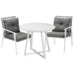 Livsip Outdoor Dining Set 3PCS Round Table Rattan Chair
