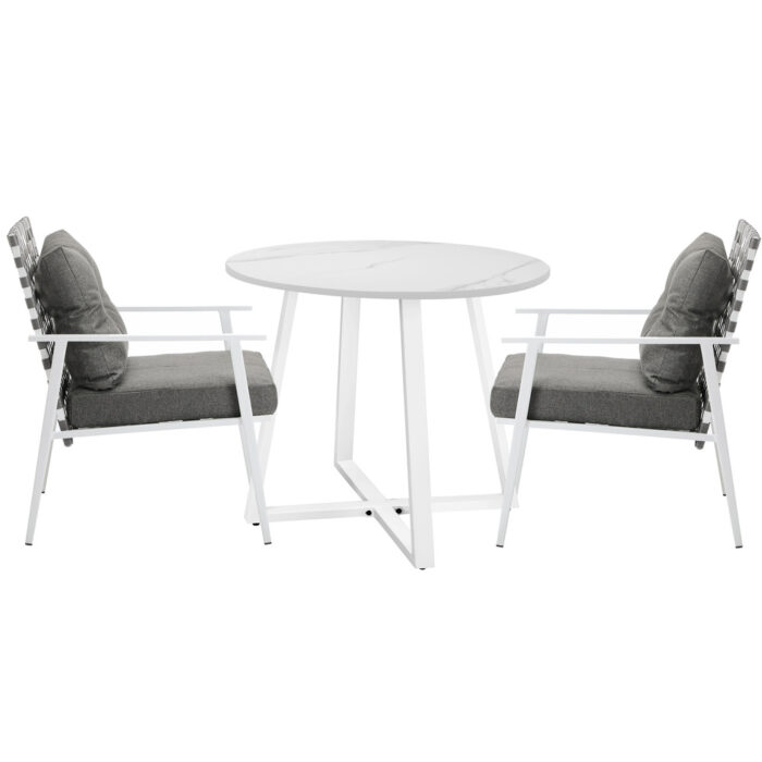 Livsip Outdoor Dining Set 3PCS Round Table Rattan Chair - Image 7