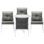 Livsip Outdoor Dining Set 5PCS Round Table Rattan Chair - Image 5