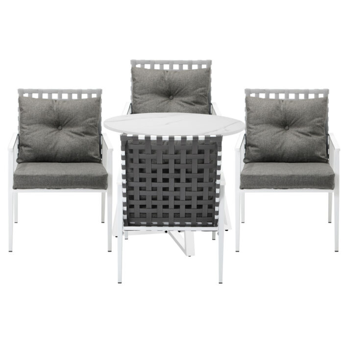 Livsip Outdoor Dining Set 5PCS Round Table Rattan Chair - Image 5