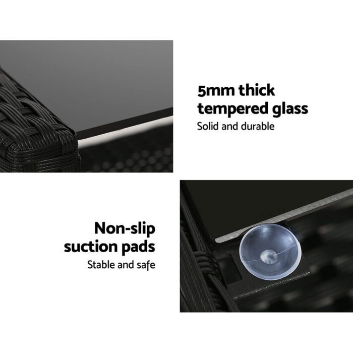 Gardeon Outdoor Sofa Set Lounge Setting Wicker Table and Chairs Garden Patio Furniture - Image 6