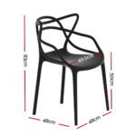 Gardeon 4PC Outdoor Dining Chairs PP Portable Stackable Chair Patio Furniture - Image 2