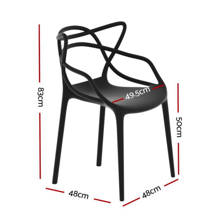 Gardeon 4PC Outdoor Dining Chairs PP Portable Stackable Chair Patio Furniture - Image 2
